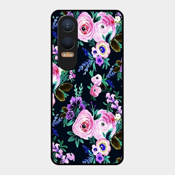 Cute Floral Glossy Metal Case Cover For Oneplus Nord Ce 4 Lite 5G
