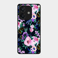 Cute Floral Glossy Metal Case Cover For Oppo A3X 5G