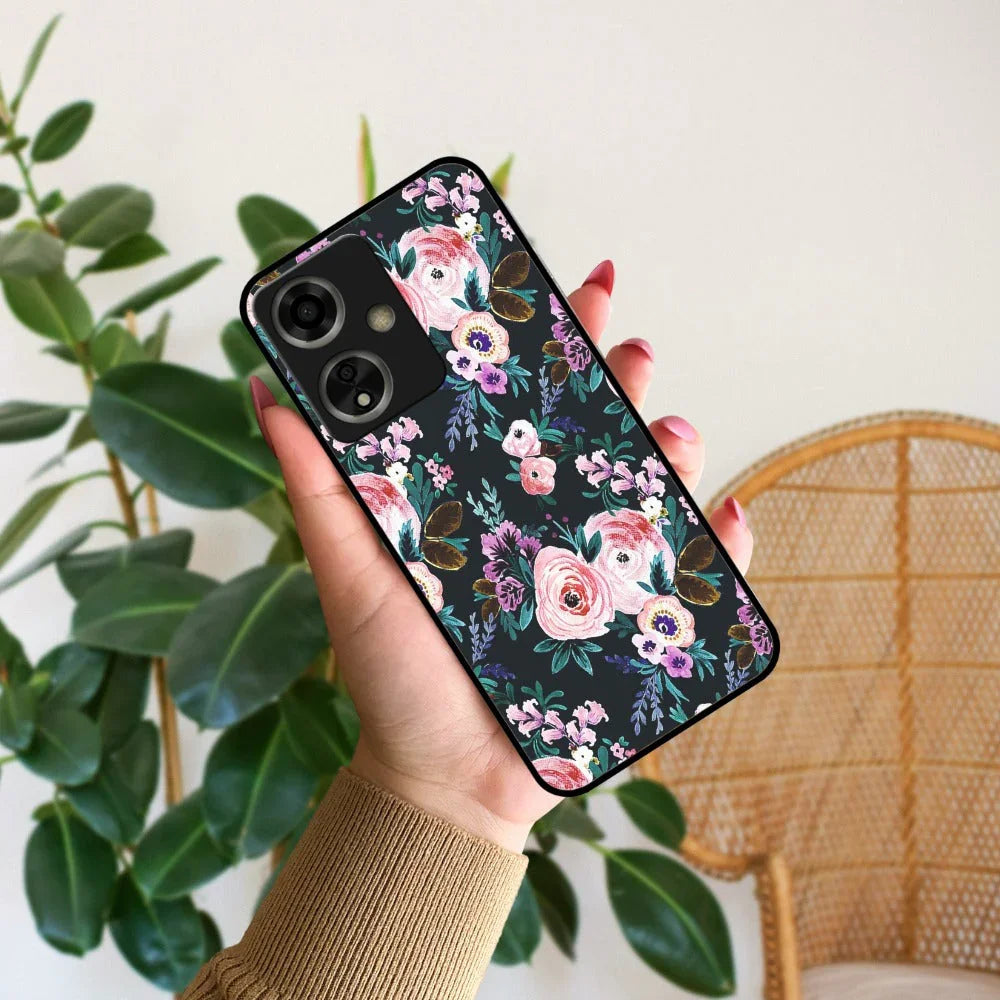 Cute Floral Glossy Metal Case Cover For Oppo - ShopOnCliQ