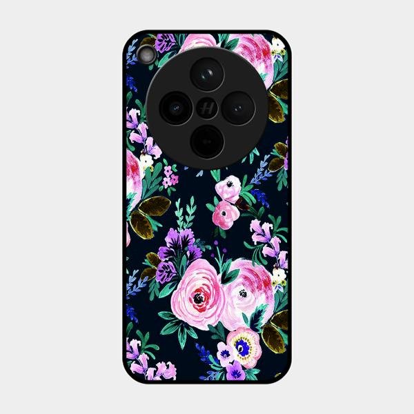 Cute Floral Glossy Metal Case Cover For Oppo Find X8 5G