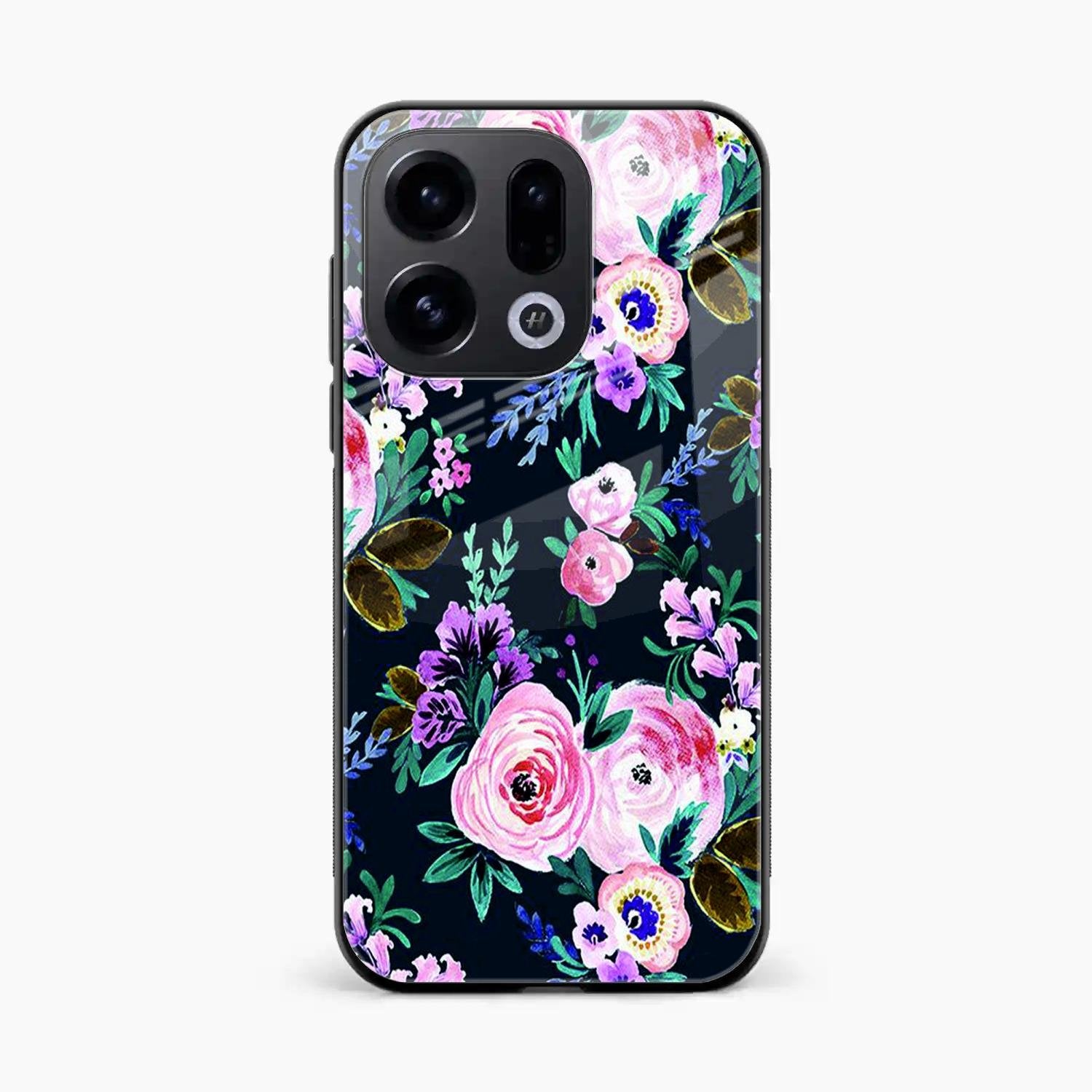 Cute Floral Glossy Metal Case Cover For Oppo Find X9 5G