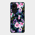 Cute Floral Glossy Metal Case Cover For Oppo Reno 10 5G