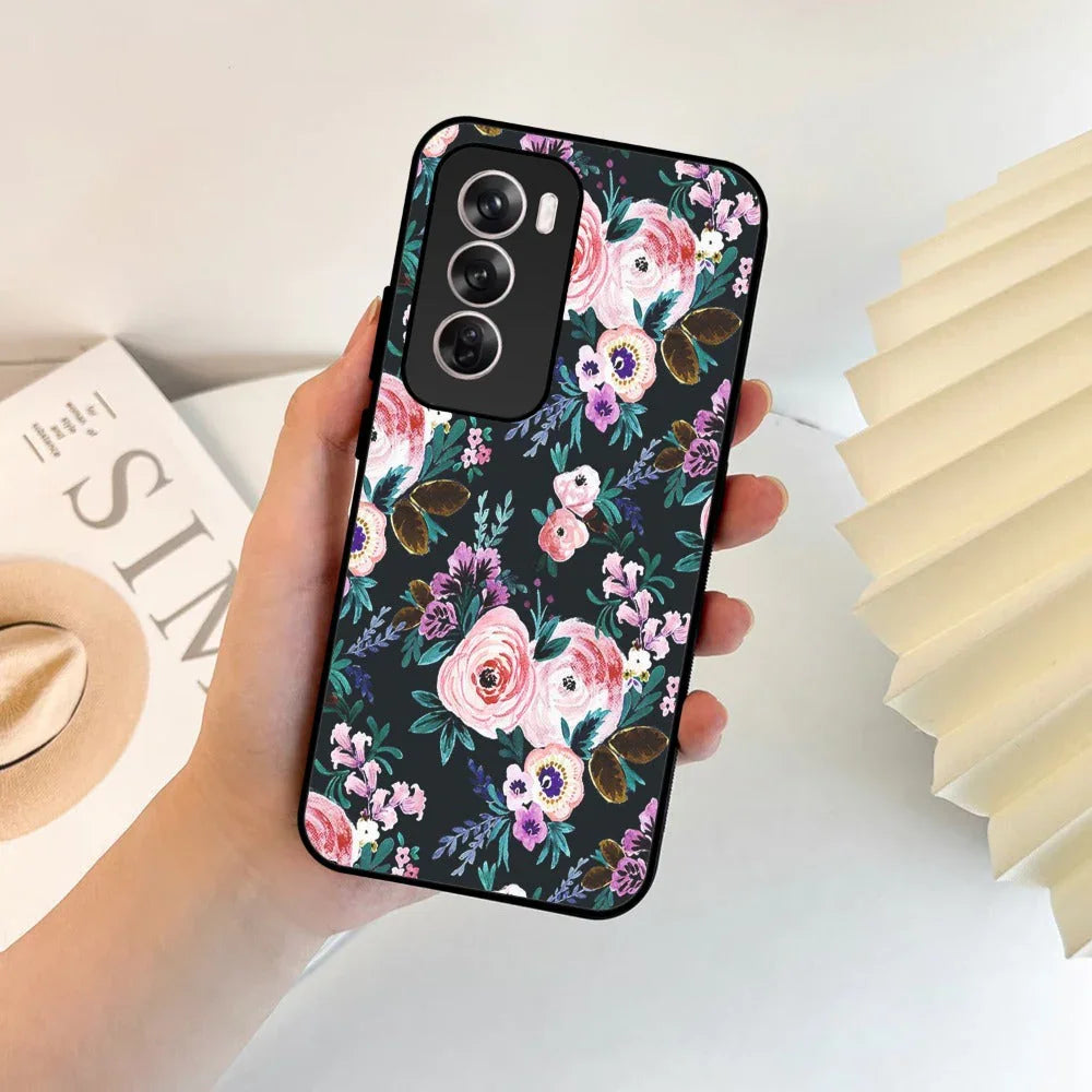 Cute Floral Glossy Metal Case Cover For Oppo - ShopOnCliQ