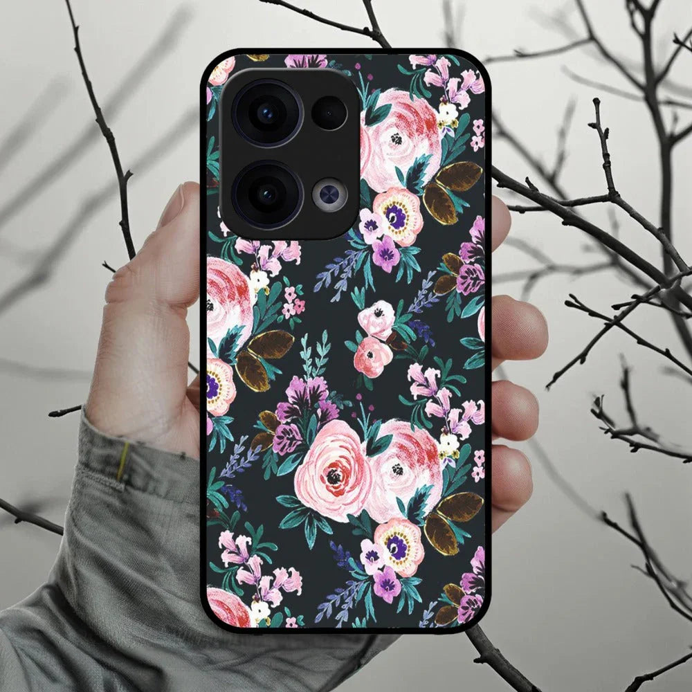 Cute Floral Glossy Metal Case Cover For Oppo - ShopOnCliQ