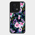 Cute Floral Glossy Metal Case Cover For Oppo Reno 8 5G
