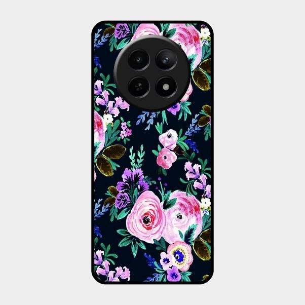 Cute Floral Glossy Metal Case Cover For Realme C65 5G