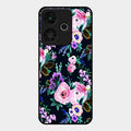 Cute Floral Glossy Metal Case Cover For Redmi 13 5G
