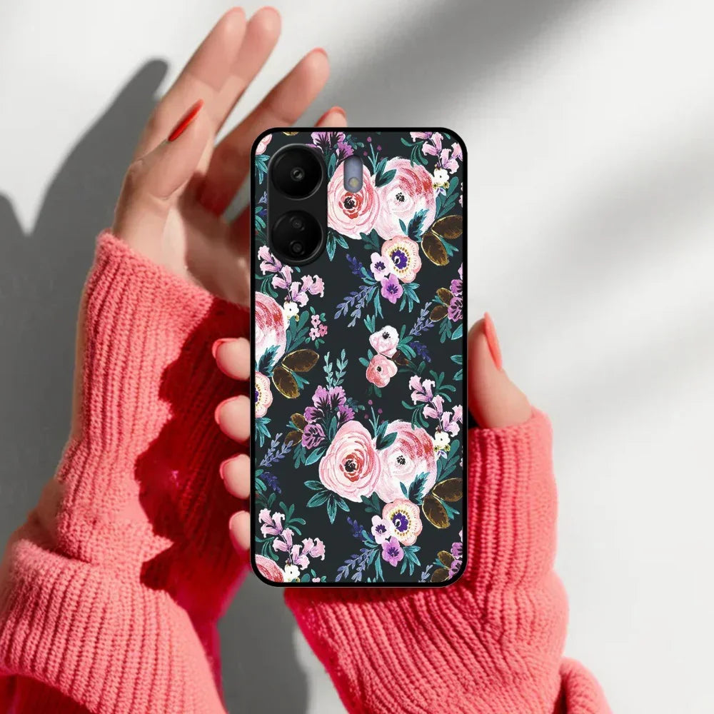 Cute Floral Glossy Metal Case Cover For Redmi - ShopOnCliQ