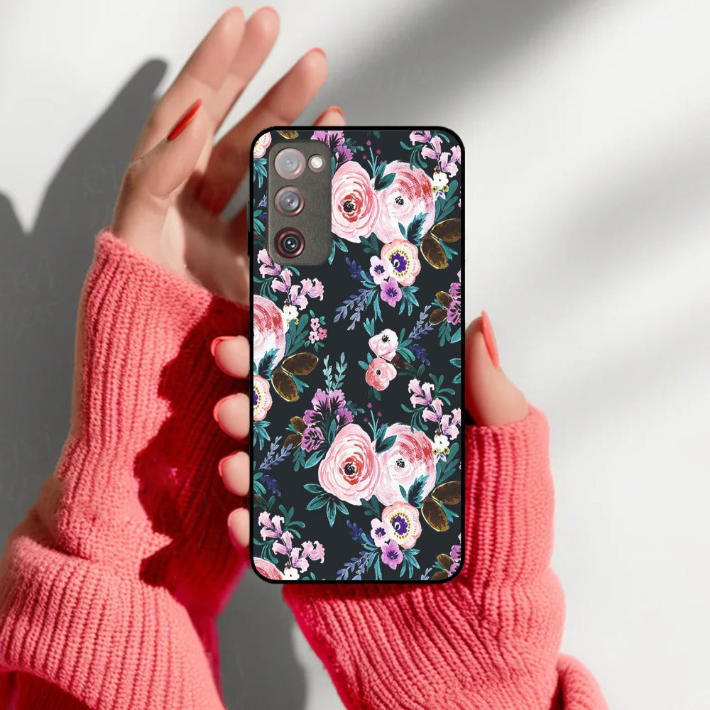 Cute Floral Glossy Metal Case Cover For Samsung