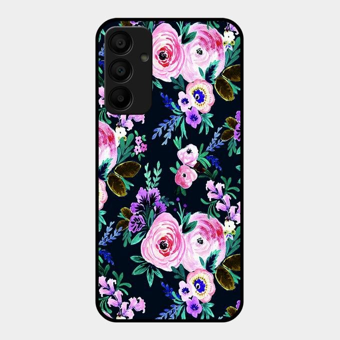Cute Floral Glossy Metal Case Cover For Samsung Galaxy F15 5G