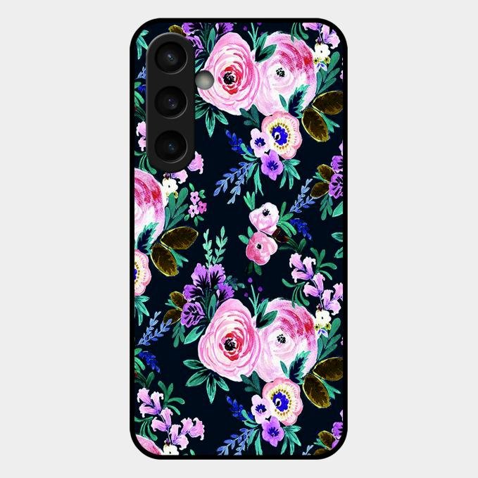 Cute Floral Glossy Metal Case Cover For Samsung Galaxy S23 Fe 5G