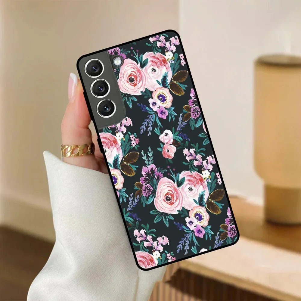 Cute Floral Glossy Metal Case Cover For Samsung - ShopOnCliQ