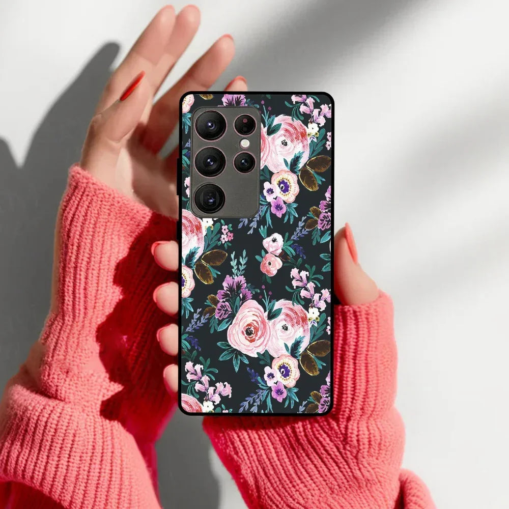 Cute Floral Glossy Metal Case Cover For Samsung - ShopOnCliQ