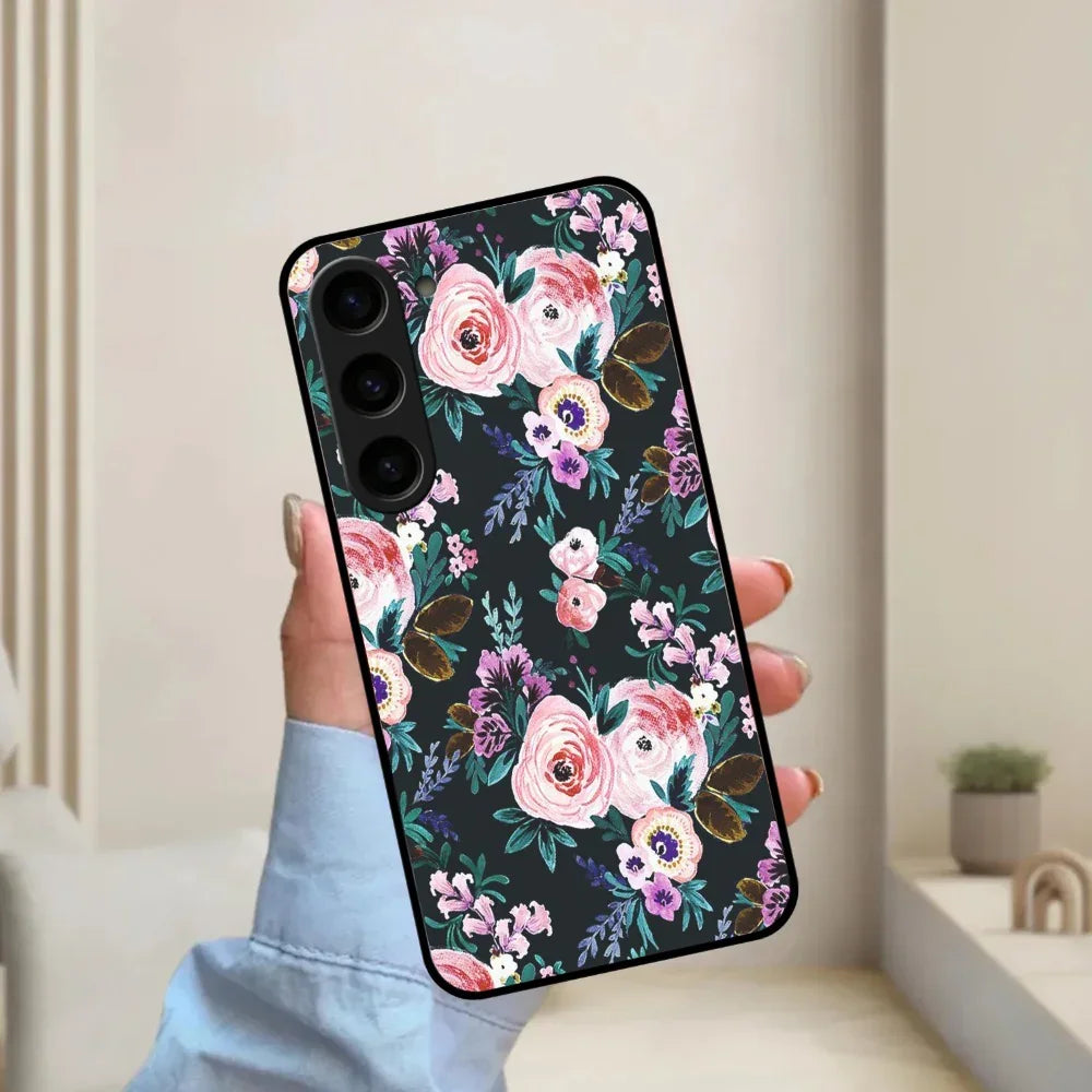 Cute Floral Glossy Metal Case Cover For Samsung - ShopOnCliQ