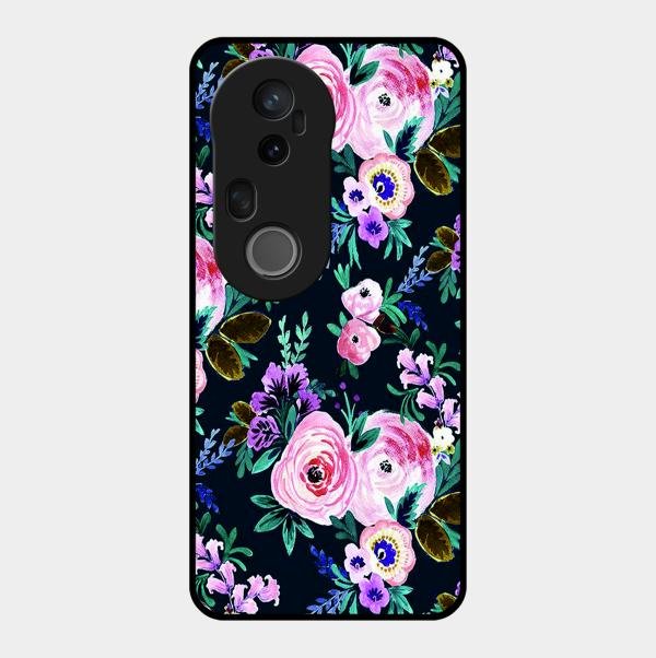 Cute Floral Glossy Metal Case Cover For Vivo T4 Ultra 5G