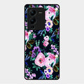 Cute Floral Glossy Metal Case Cover For Vivo V25 Pro 5G
