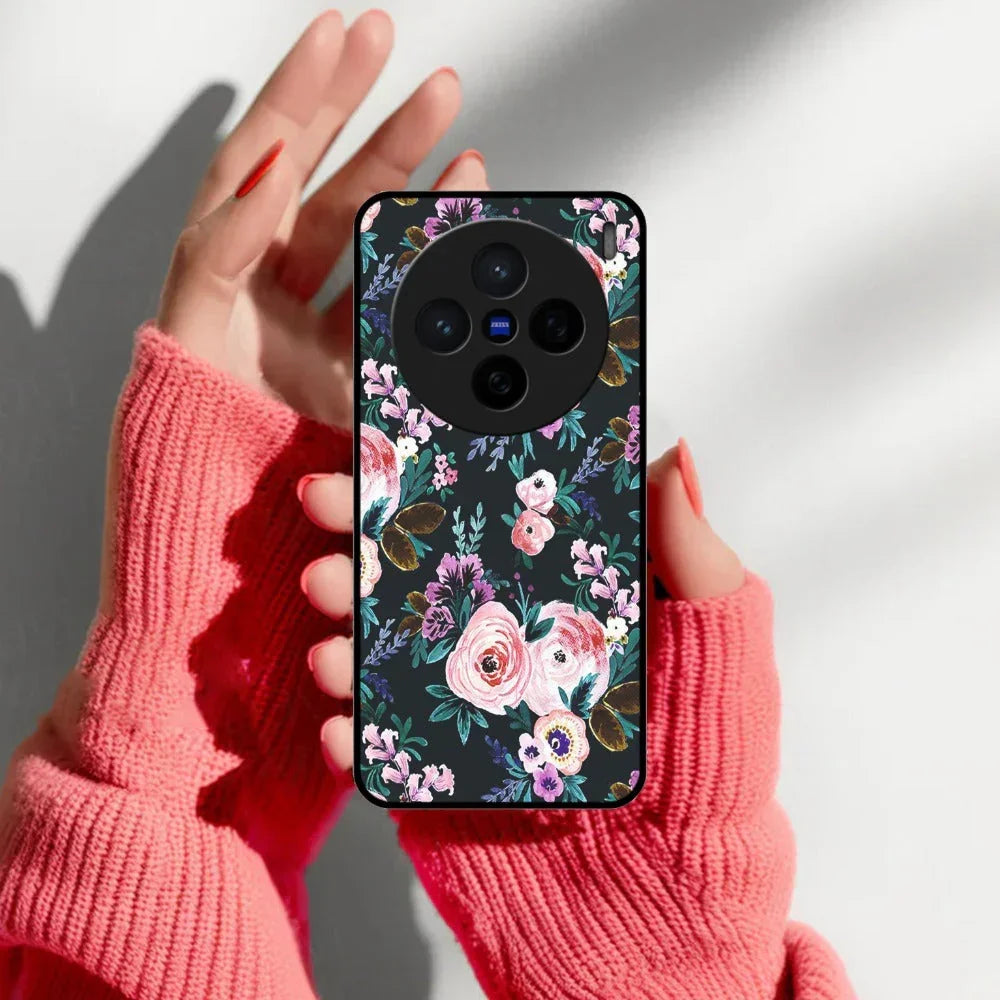 Cute Floral Glossy Metal Case Cover For Vivo - ShopOnCliQ