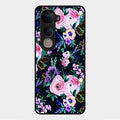 Cute Floral Glossy Metal Case Cover For Vivo Y400 5G