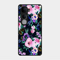 Cute Floral Glossy Metal Case Cover For Vivo Y400 Pro 5G