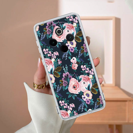 Cute Floral Transparent Silicon Case For iQOO
