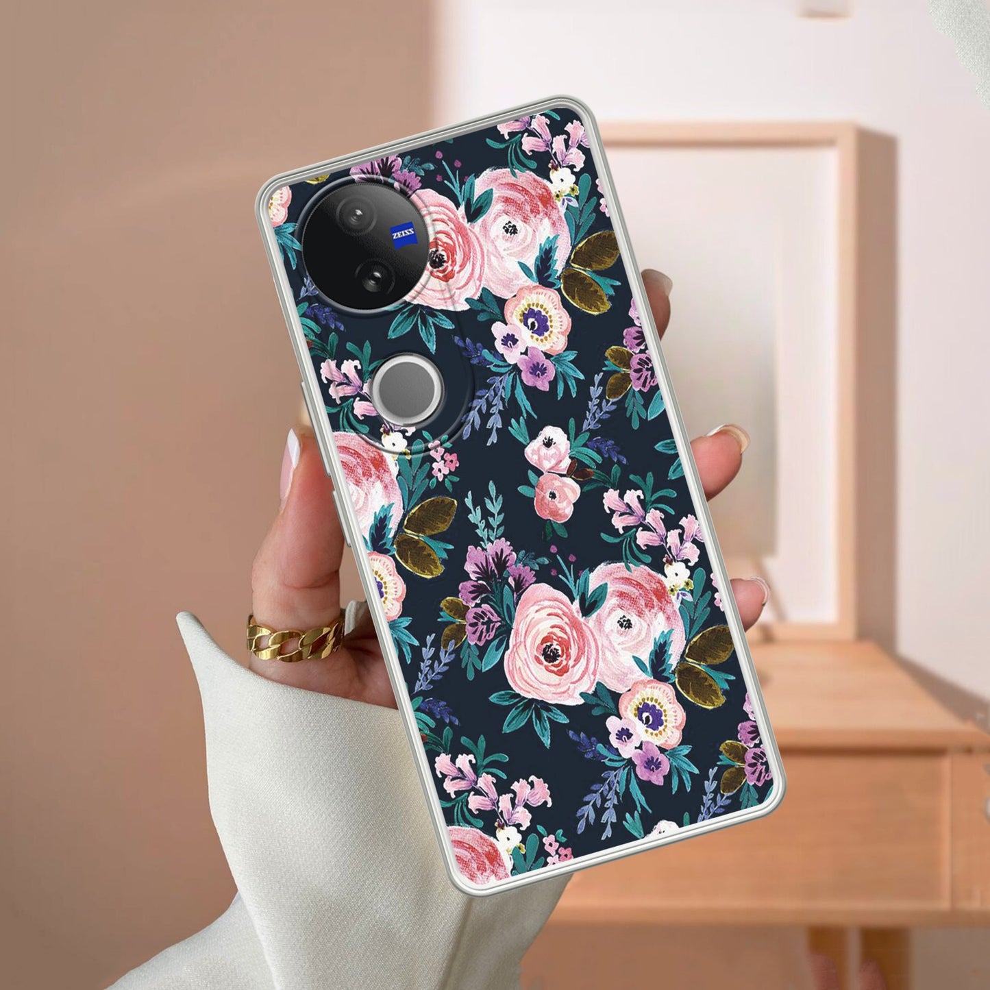 Cute Floral Transparent Silicon Case For iQOO