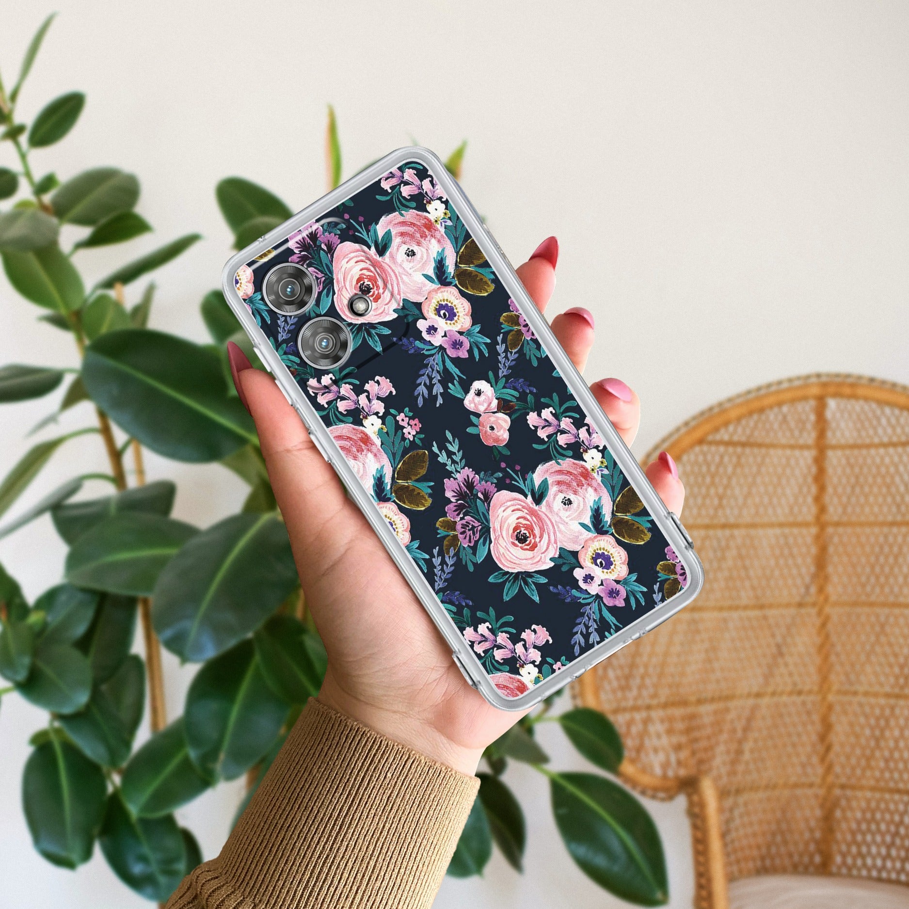 Cute Floral Anti Yellow Case For Motorola Edge 40 Neo 5G