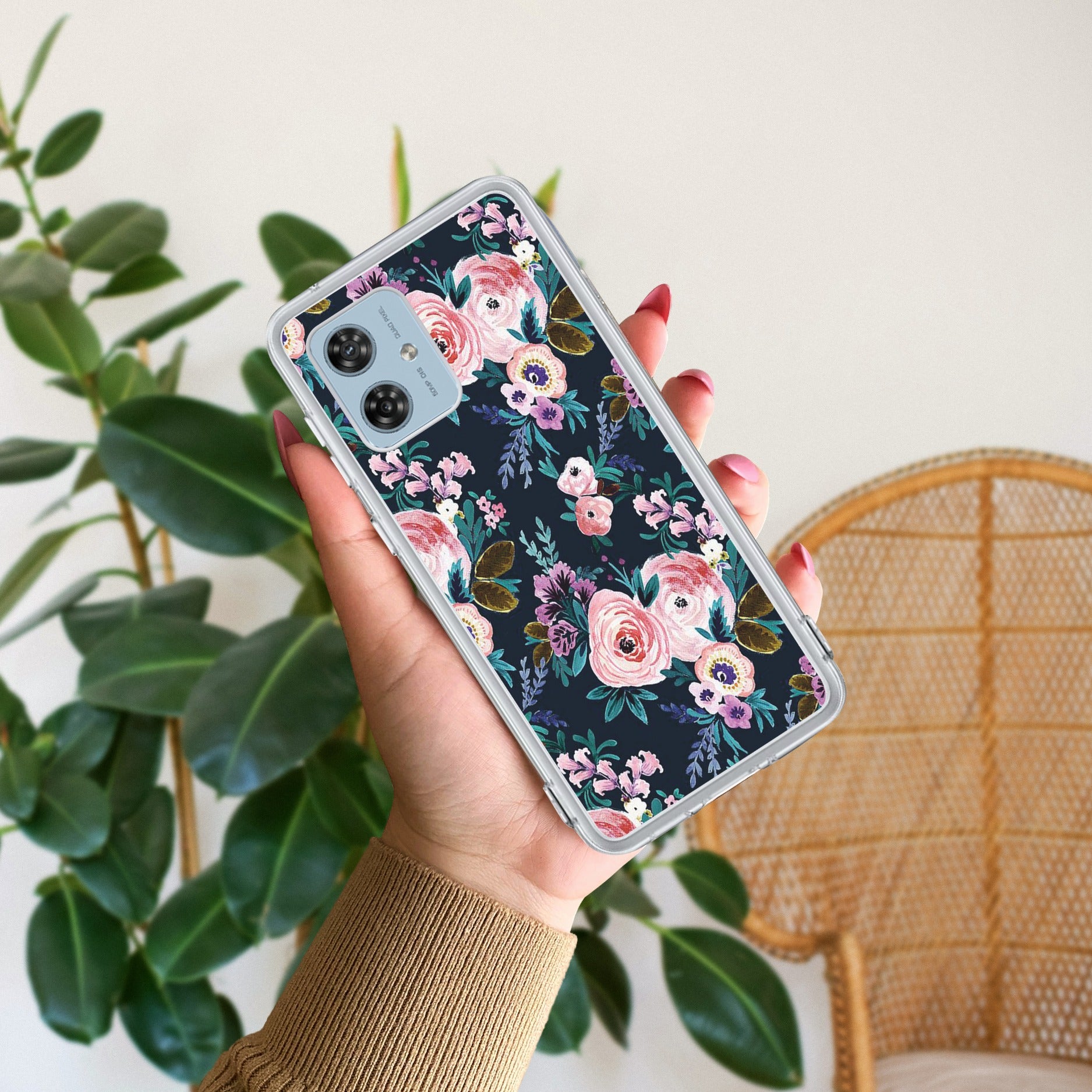 Cute Floral Anti Yellow Case For Motorola G54 5G