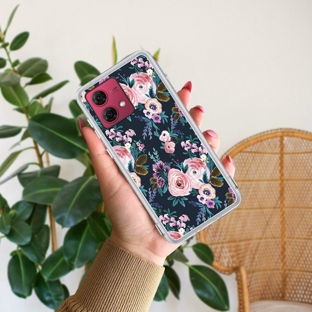 Cute Floral Anti Yellow Case For Motorola G84 5G