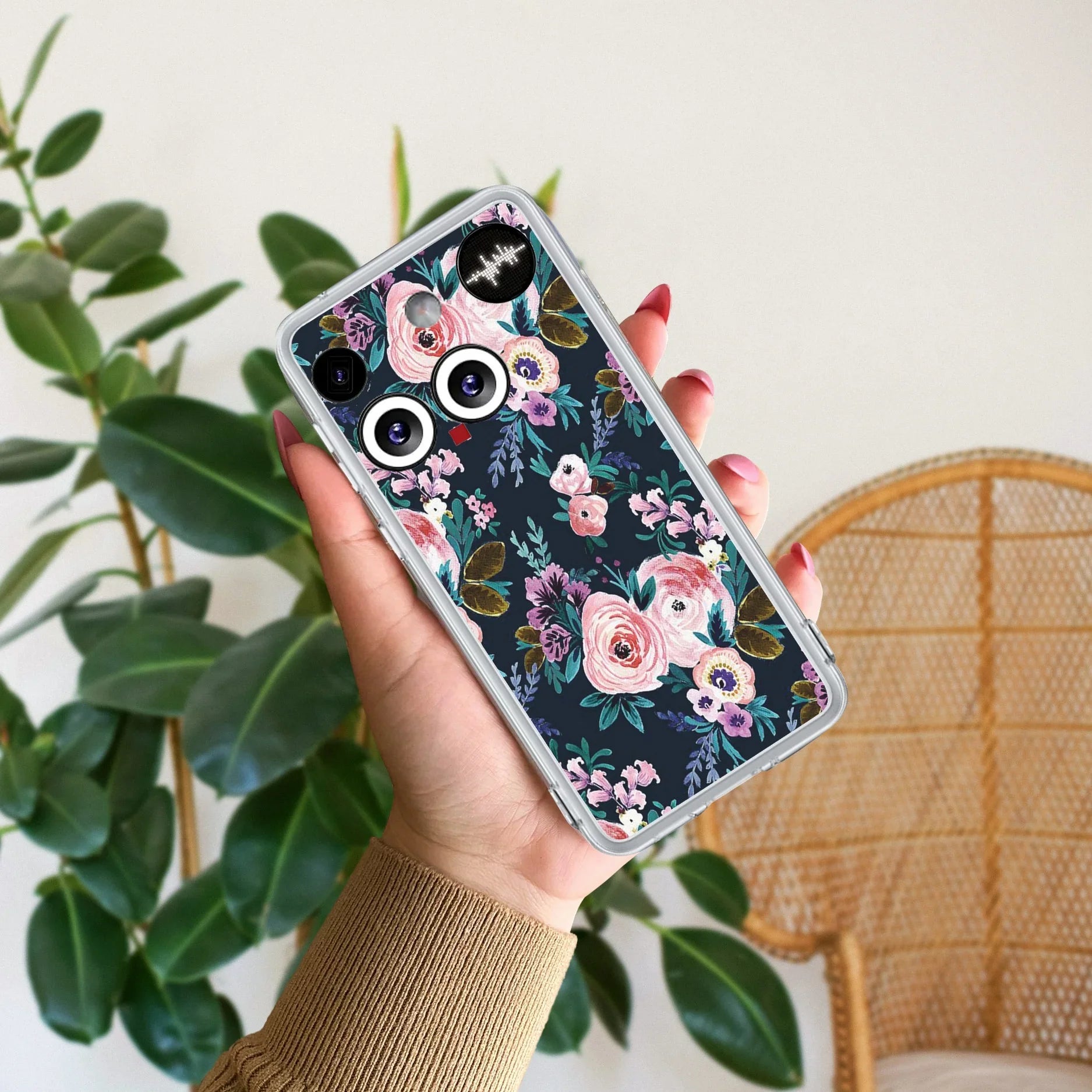 Cute Floral Transparent Silicon Case For Nothing - ShopOnCliQ
