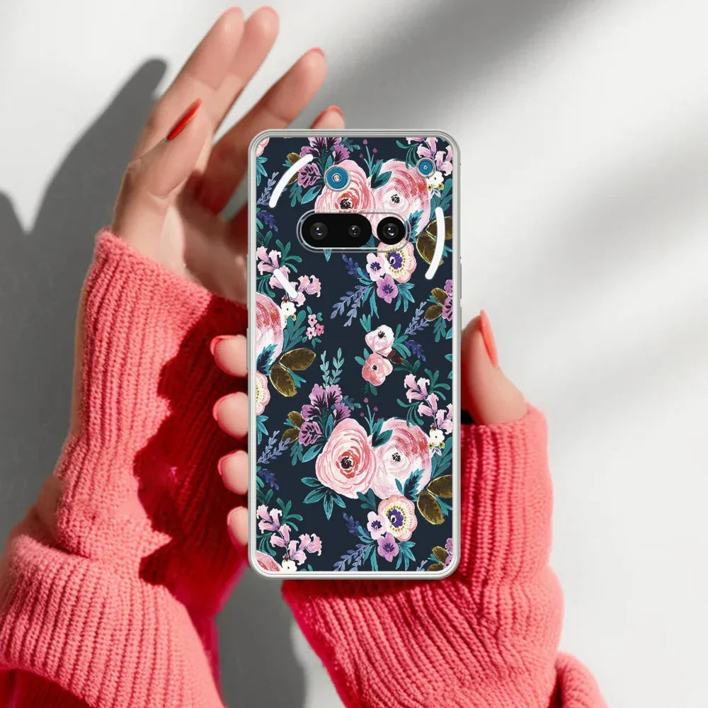 Cute Floral Transparent Silicon Case For Nothing - ShopOnCliQ