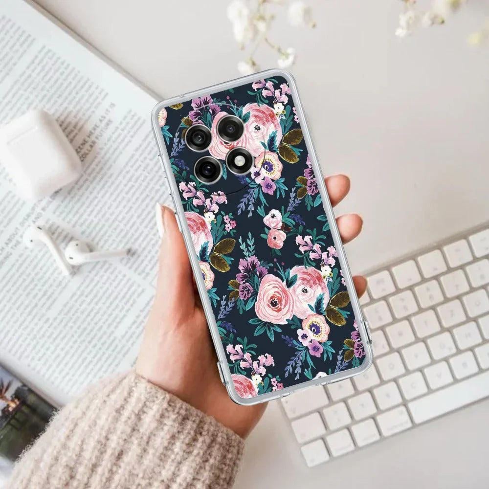 Cute Floral Transparent Silicon Case For OnePlus Nord CE 2 5G