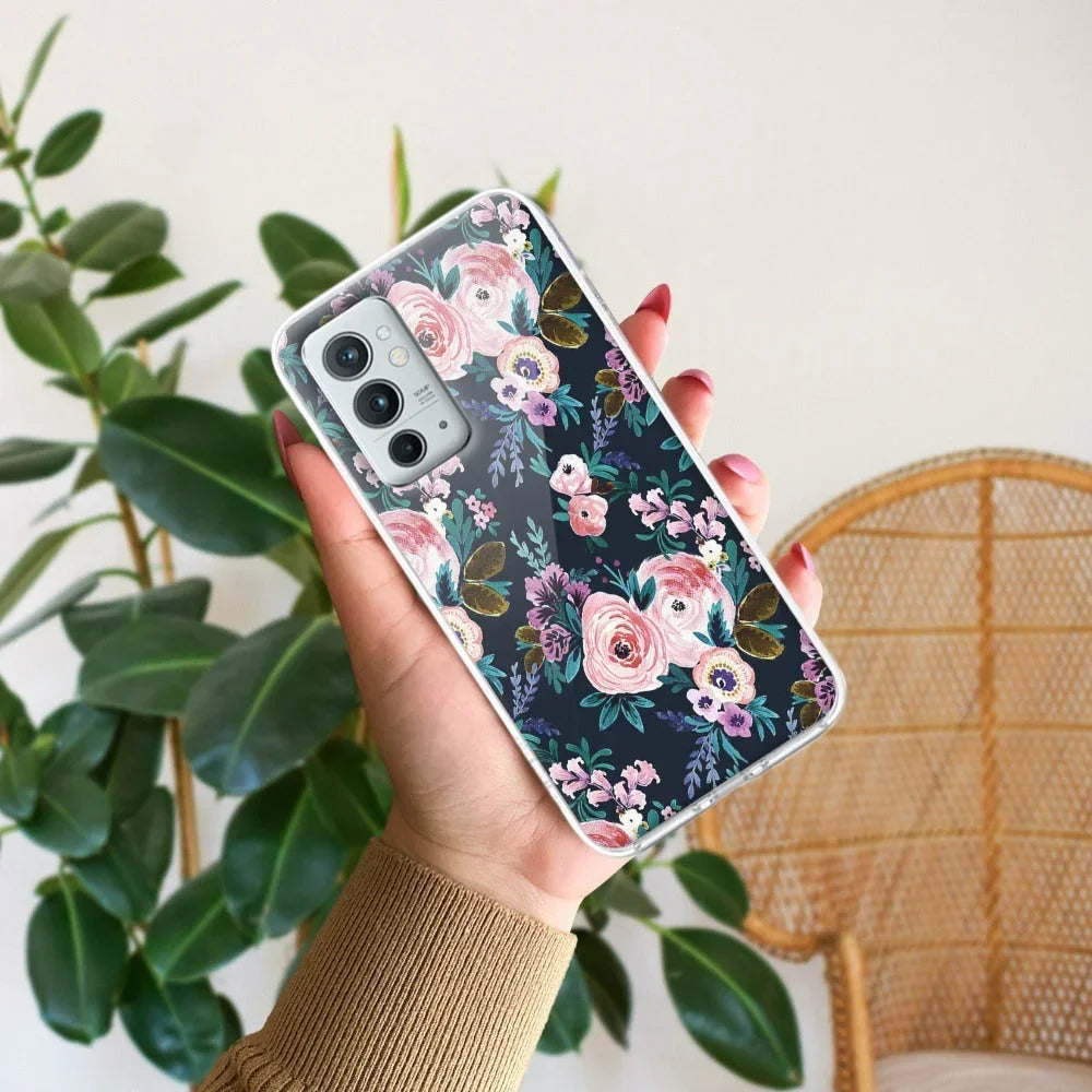 Cute Floral Transparent Silicon Case For OnePlus 9 Pro