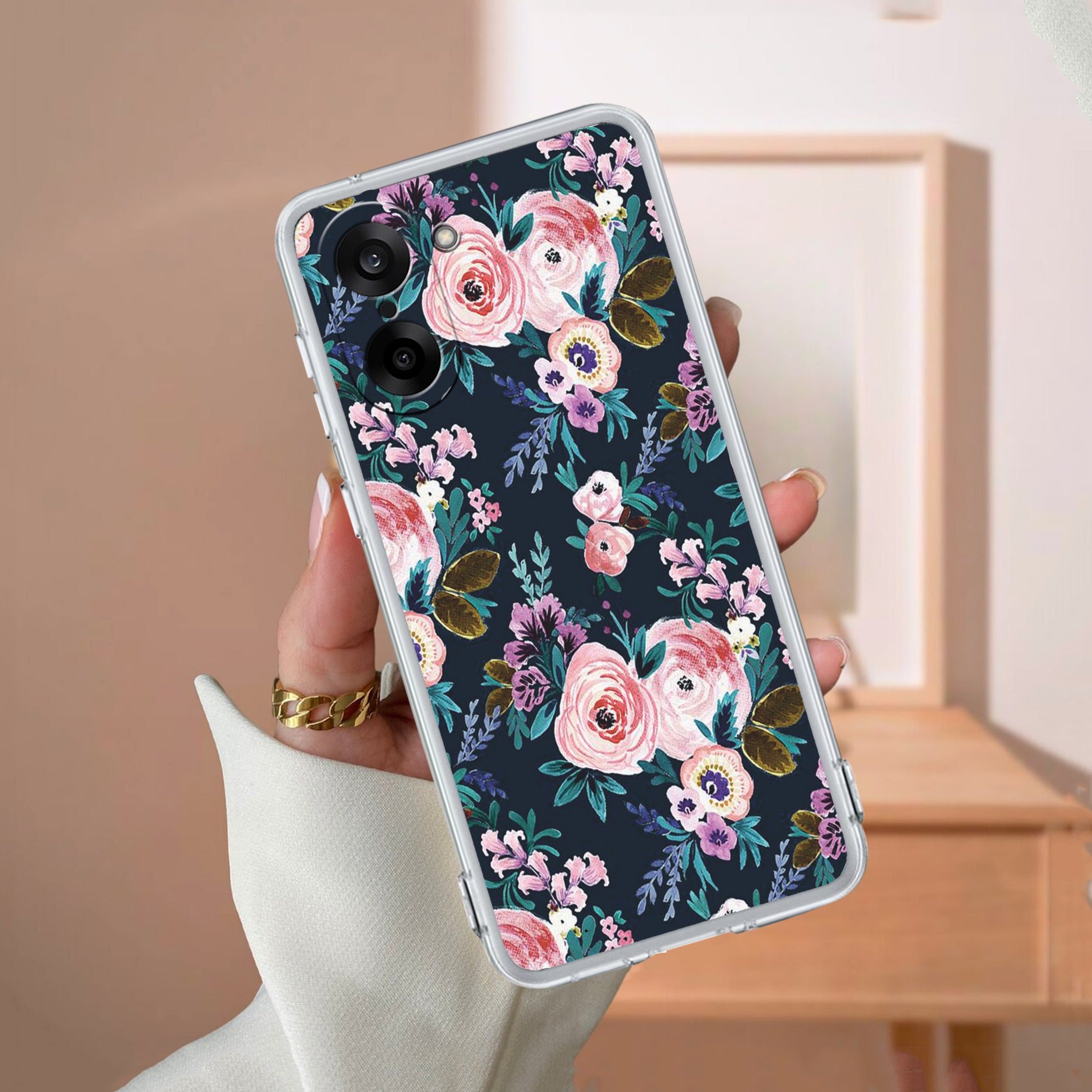 Cute Floral Transparent Silicon Case For OnePlus Nord CE5 5G