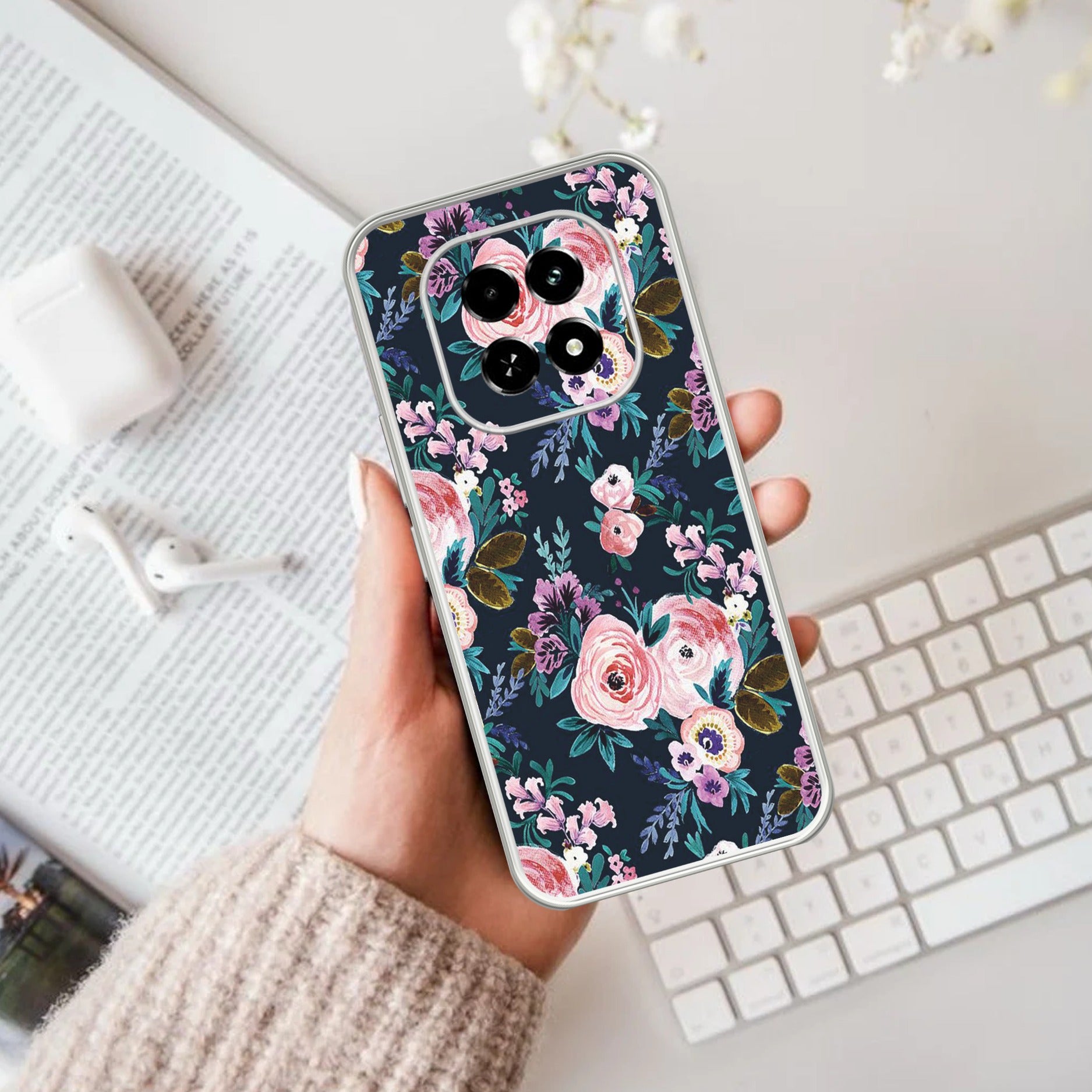 Cute Floral Anti Yellow Case For Oppo F29 5G