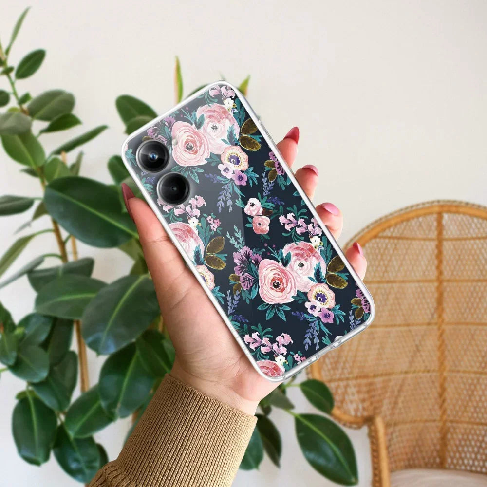 Cute Floral Transparent Silicon Case For Realme 10 4G