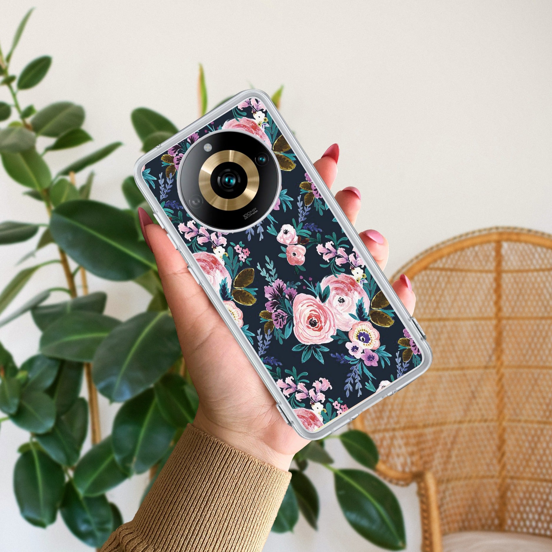 Cute Floral Transparent Silicon Case For Realme 11 Pro Plus 5G