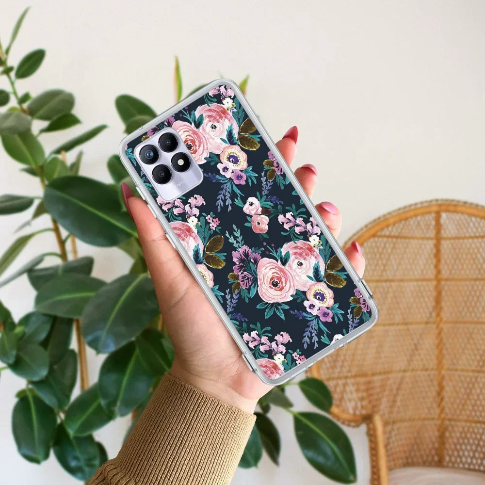 Cute Floral Transparent Silicon Case For Realme 8 5G / Realme 8s 5G / Realme 9 5G / Realme Narzo 30 5G