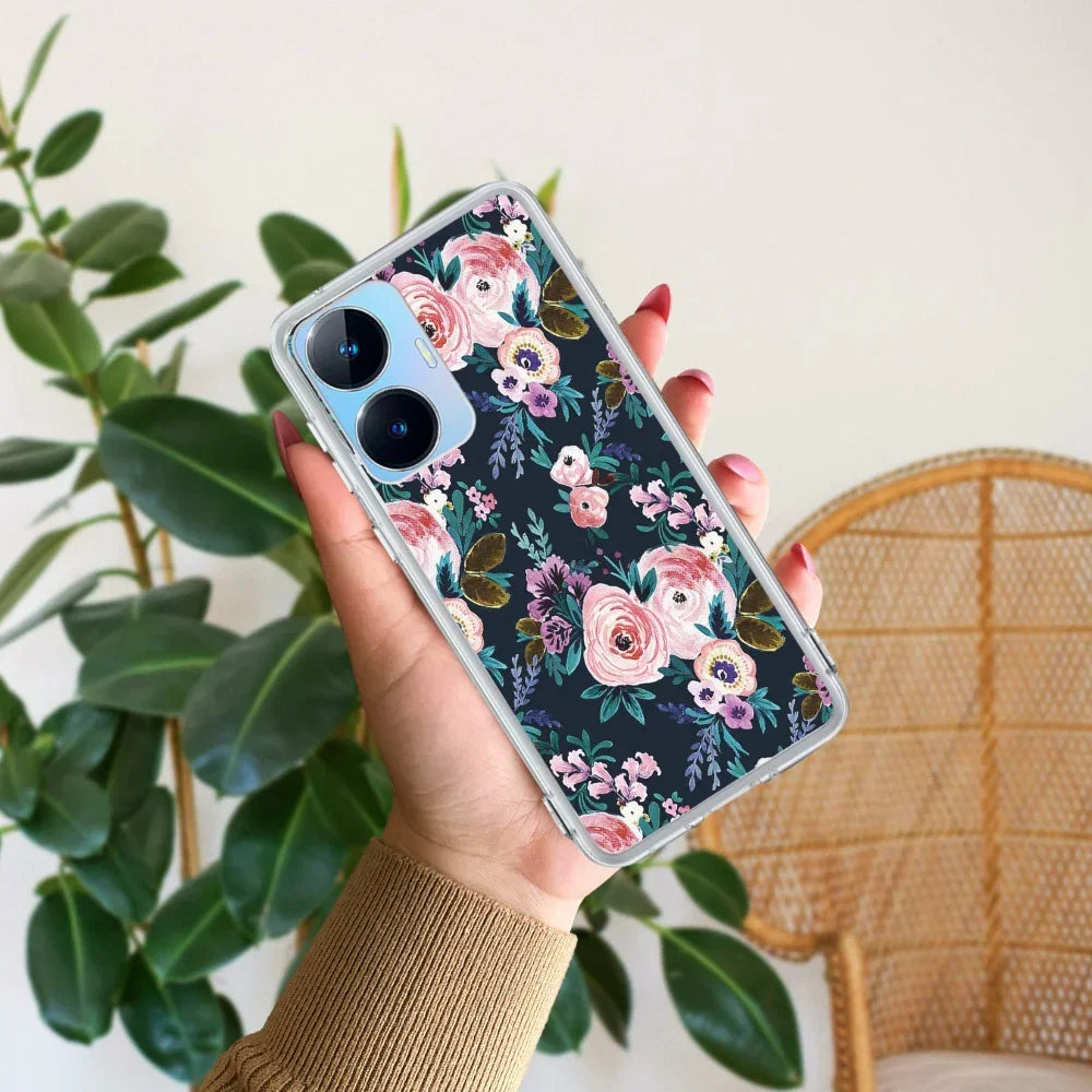 Cute Floral Transparent Silicon Case For Realme C55