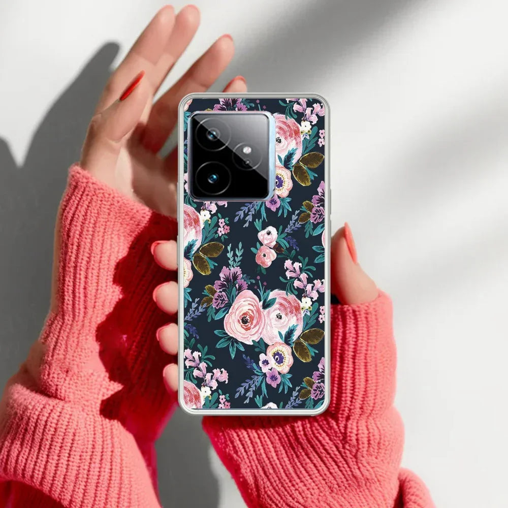 Cute Floral Transparent Silicon Case For Realme GT 7 5G