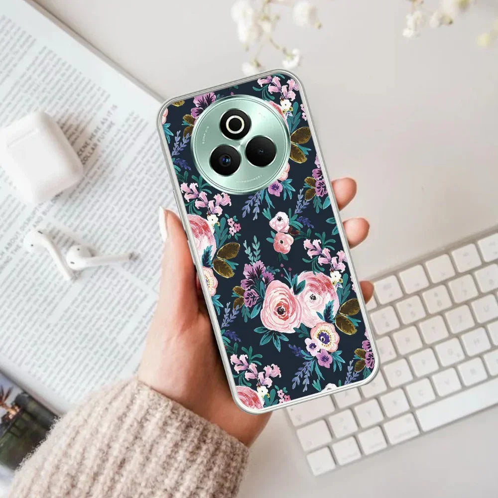 Cute Floral Transparent Silicon Case For Realme P2 Pro 5G