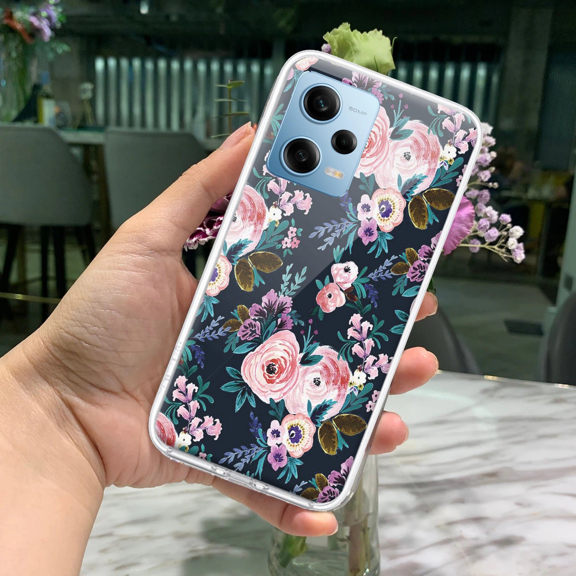 Cute Floral Transparent Silicon Case For Redmi/Xiaomi