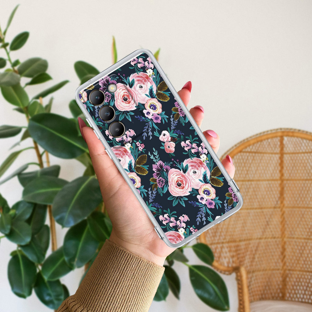 Cute Floral Transparent Silicon Case For Vivo T3 5G