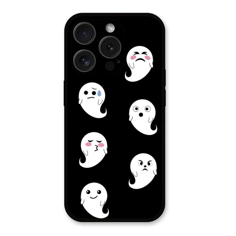 Cute Ghost Glass Case Cover For iPhone 15 Pro