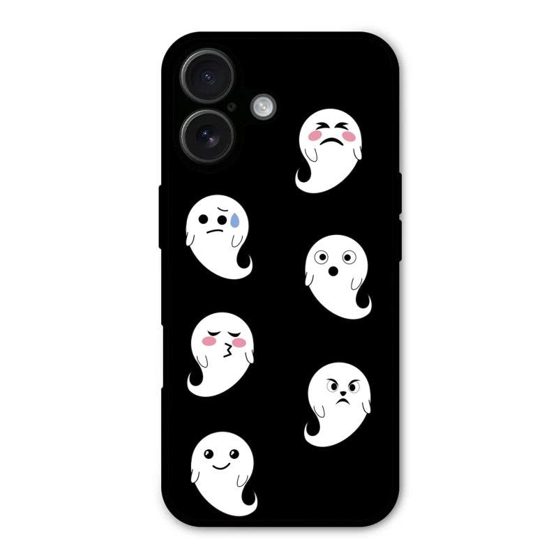 Cute Ghost Glass Case Cover For iPhone 16 Plus