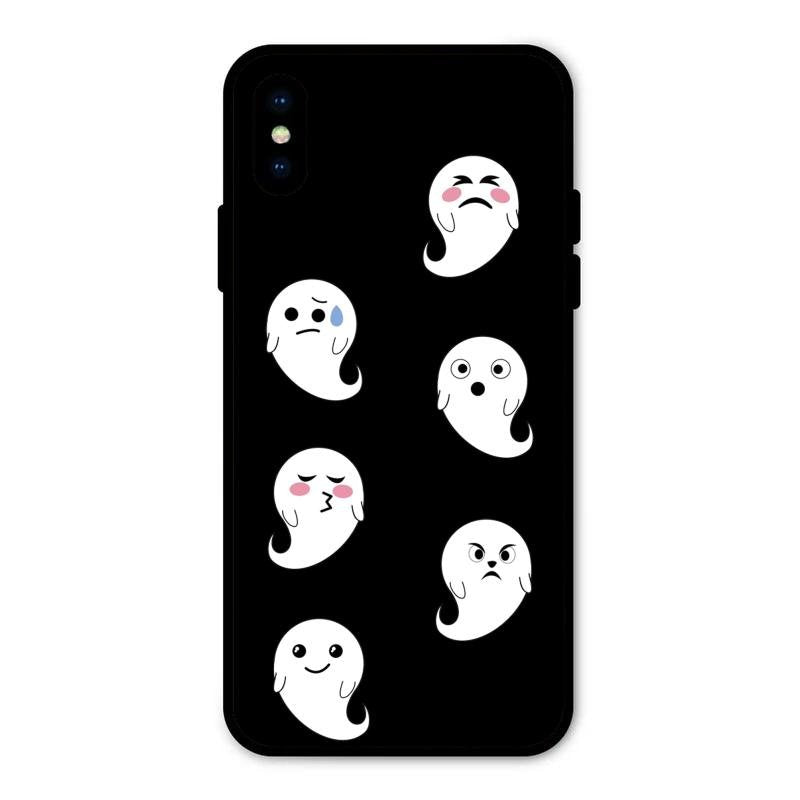 Cute Ghost Glass Case Cover For iPhone XS