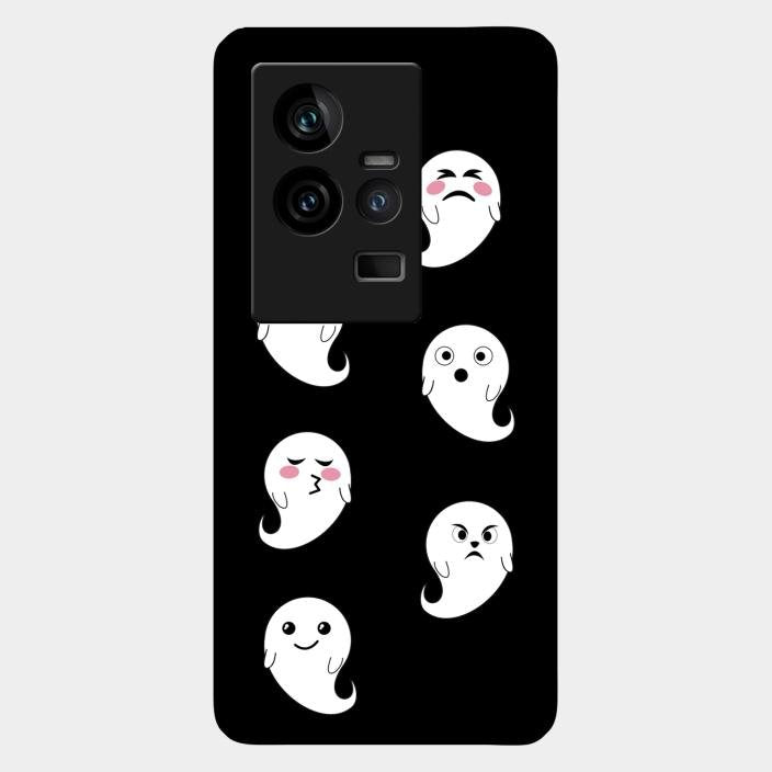 Cute Ghost Glass Case Cover For Iqoo 11 5G