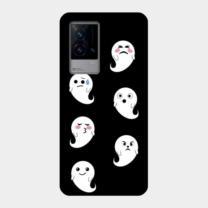 Cute Ghost Glass Case Cover For Iqoo 9 5G