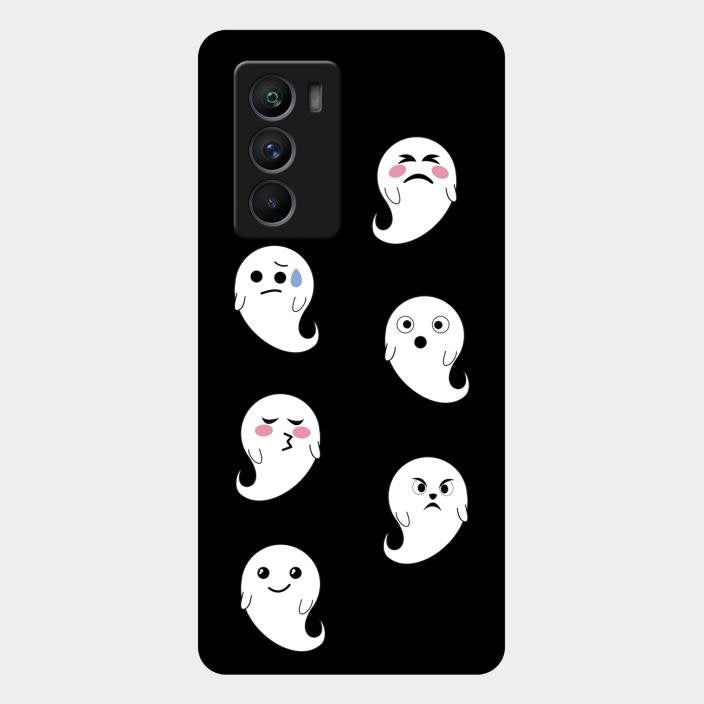 Cute Ghost Glass Case Cover For Iqoo 9 Se 5G