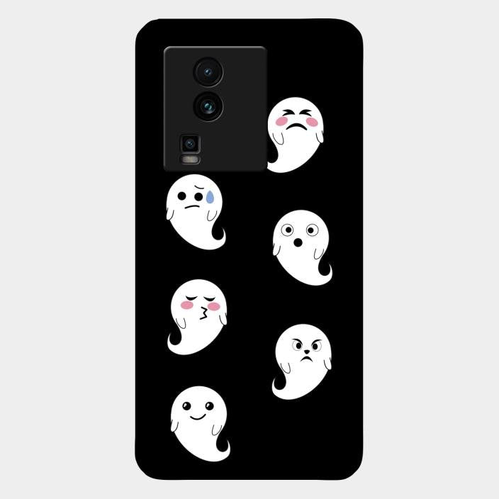 Cute Ghost Glass Case Cover For Iqoo Neo 7 5G