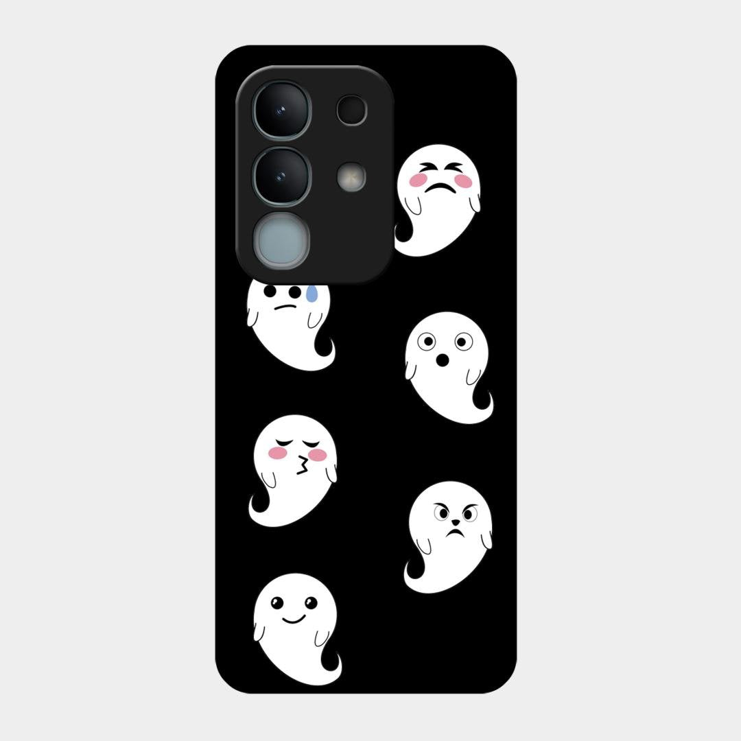 Cute Ghost Glass Case Cover For iQOO Z10x 5G